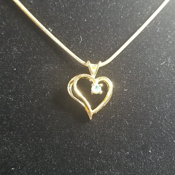 None Jewelry - 18 kt gp chain w/925 vermeil heart necklace